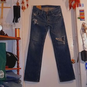 Hollister Classic Straight Denim Jeans ~Size: W32 by L32 Dark Blue light Stone